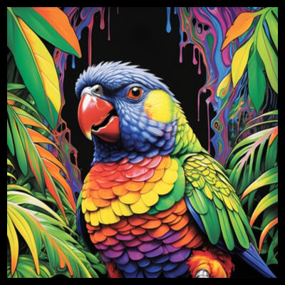 Womens Tee Psychedelic Lorikeet Design